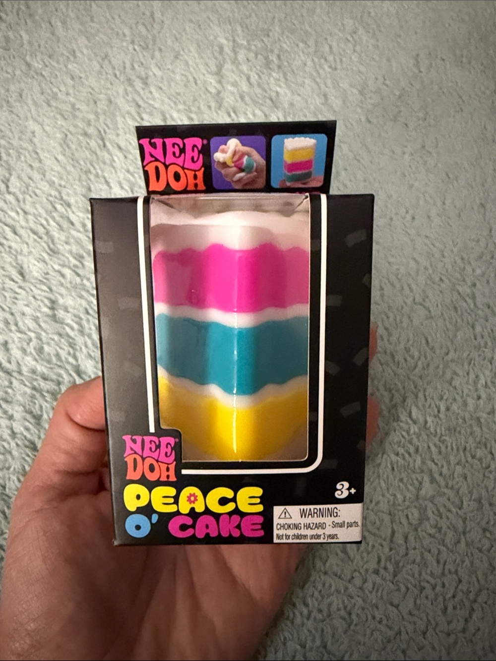 Needoh Peace O' Cake Squishy Stress Toy - Pink, Blue, Yellow, White